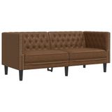 VidaXL 372661 Tweezitsbank Chesterfield-stijl Kunstleer Bruin