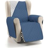 ECOMMERC3 Bankhoes voor 1-zits, super verstelbaar, voor 1-zitsbank/relax, omkeerbaar, grijs/blauw, gevoerd en extra zacht, 100% Made in Spain