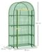 Jardin serre, balcon - Serre à film - Film PE résistant aux UV - Porte roulante - 4 étagères - 80x49x160 cm - Vert olive