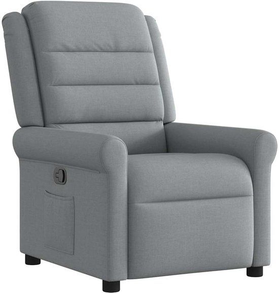 vidaXL Fauteuil verstelbaar stof lichtgrijs