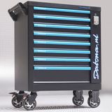Datona® Gereedschapswagen Exclusive met 8 lades en cijferslot - Zwart