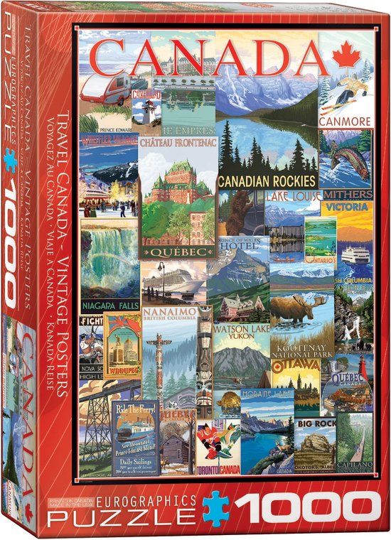 Eurographics Travel Canada Vintage Posters Puzzle - 1000 Pieces