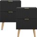 en.casa Nachtkastje Nand set van 2 zwevend met 2 lades 55x40x30 cm zwart