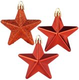 Home Styling Decoration Vilde Christmas - Kerstornamenten - Stervormig - Onbreekbaar - Rood