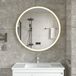 Bella Miroir intelligent avec éclairage LED et chauffage – Miroir mural rond – Anti-buée – Cadre doré – 80 cm