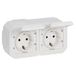 LEGRAND, Plexo New stopcontact voor vochtige ruimtes, 2-voudig, Schuko-standaard, inclusief klapdeksel, aanraakbescherming, voorbekabeld, stekkerklemmen, horizontaal, IP44 - IK07, kleur: wit, 069772L