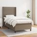 vidaXL Boxspringbed met matras, taupekleurig, 90x200 cm, met stoffen bekleding