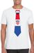 Bellatio Decorations Shoppartners Bv Wit t-shirt met Kroatische vlag stropdas heren - Kroatie supporter S