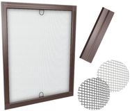 time4blinds Zwart Glasvezel Klamboe Raam – Raam Insectenhor Gaas – Insectennet voor Ramen – Raamgaas Insectenhor – Raam Vliegenhor Gaas – 60x150cm – Bruin Lijst
