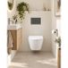QeramiQ Dely Toiletset - inbouwreservoir Qeramiq Flush - 35mm zitting - natuursteen donker marmeren bedieningsplaat - ronde knoppen - glans wit