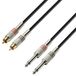 Adam Hall Cables K3TPC0300 audiokabel 2 x RCA mannelijk naar 2 x 6,3 mm Jack Mono, 3 m, zwart