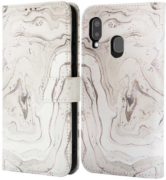 imoshion Hoesje - Geschikt voor Samsung Galaxy A20e - Design Bookcase smartphone - Sandy Marble