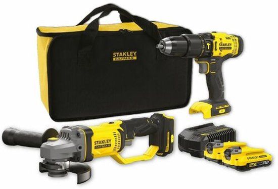 Stanley Powertools Stanley Fatmax V20 SFMCK471D2 - Draadloze Combinatieset - Klopboormachine - Haakse Slijper