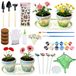 Solidchoice - Set pour peindre pot de fleur avec outils de jardin et 4 pots
