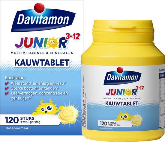 Davitamon Junior 3+ Kauwvitamines - Banaan - 120 stuks