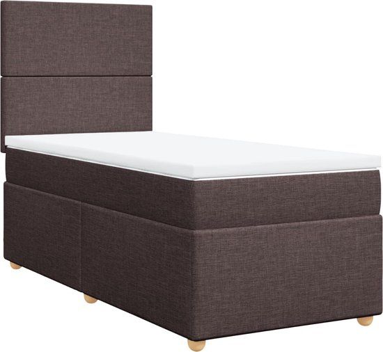 vidaXL Boxspring Bed - Donkerbruin - 90x190 cm - Stof