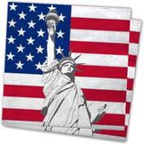 Merkloos Amerika/Verenigde Staten/USA landen vlag thema servetten - 33 x 33 cm - 40x stuks - Papier - wegwerp servetjes