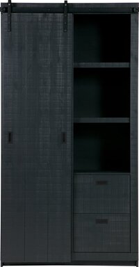 vtwonen Barn - Schuifdeurkast - Zwart - 122x230x37 cm