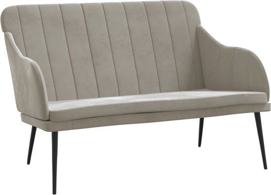 vidaXL Bankje Lichtgrijs Fluweel 110x76x80 cm