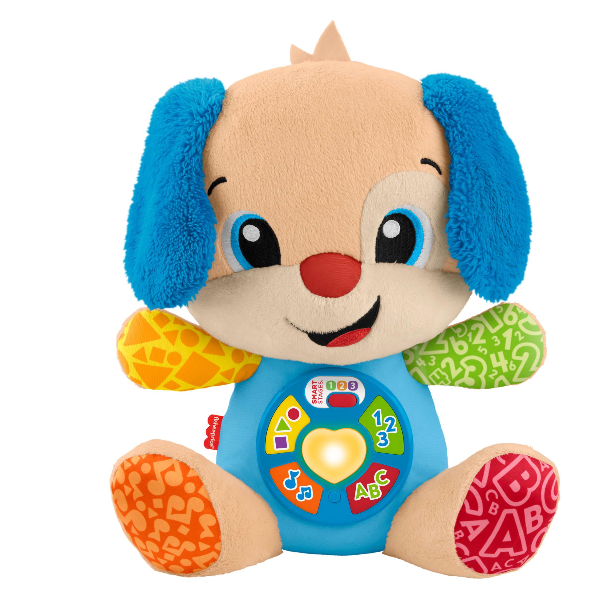 Fisher-Price Leerplezier Meegroeispeelgoed Puppy, Muzikale Knuffel voor Baby's, Leerzaam Speelgoed, Meertalige Versie