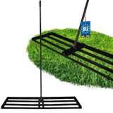 KOTARBAU® Gazon Egaliseer, Staal, 120x30 cm, Zwart, 180 cm, Lawn Leveler, Leveling Rake, Gazon Vlak Maken, Lawn Leveling Tool