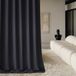 ROOM99 Aura Schuifgordijn met zilveren ringen, 140 x 240 cm, breedte x hoogte, modern, voor woonkamer, slaapkamer, zwart, 1 stuks