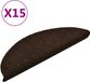 vidaXL - Trapmatten - zelfklevend - 15 stuks - 56x17x3 cm - bruin - halfrond
