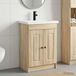 Prolenta Maison Exclusive Ensemble de meubles de salle de bain "Exclusive" en chêne Sonoma, dimensions : 56 x 37,5 x 81 cm