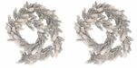 Merkloos / Sans marque Koopman International 2x Witte kerstguirlande 180 cm