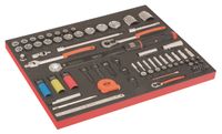 Bahco Foaminlay Fit&Go 3/3 avec douilles et accessoires 1/4" | clé dynamométrique et douilles bougie - avec marquage laser - 79 pièces - FF1A218LM