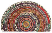 Halve SUJIN Halfronde Deurmat Halfrond Badkamertapijt Mandala Boho Boho Tapijt Antislip Absorberend Microvezel Getuft Tapijt voor Keuken Woonkamer (Meerkleurig)