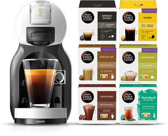 Krups Dolce Gusto Mini Me YY5816FD - Koffiecupmachine - Arctic Grey & Black - Bundel met 96 capsules