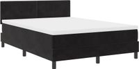 vidaXL Boxspringbed met hoofdeinde, Zwart, 140 x 200 cm, Fluweel