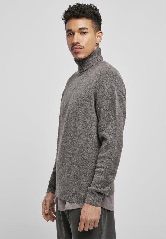 Urban Classics Oversized Roll Neck Sweater - Grijs - Maat M