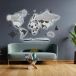LosokaWood Décoration murale carte du monde avec rétroéclairage LED 3D Wzór IX