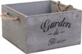 Moyen, Pot de jardin vintage en bois avec poignées
