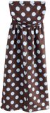 Next Dames Midi-bandeaujurk met ruches Bruin