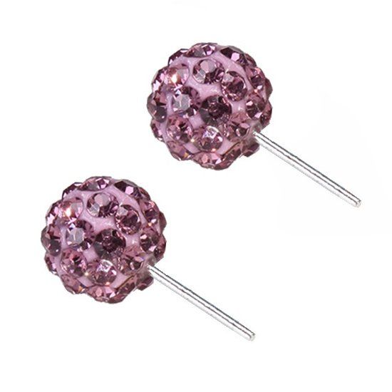 Fako Bijoux® - Oorbellen - Disco Dots - Steker - Mini - Paars