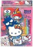 Kids Hello Kitty & Friends Kleurset – Creatief Schetsboek met 5 Kleurpotloden & 300 Stickers – Teken- en Knutselset