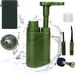PolkaHome® Filtre à eau, 5 en 1 (Avec couteau, boussole, pierre à feu, sifflet de secours, sac de rangement), kit d'urgence filtre à eau, filtre à eau de survie