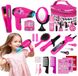 Ronte - Beautycase de coiffeuse avec faux accessoires de maquillage - Tresseuse et sèche-cheveux jouet - Jeu créatif pour enfants
