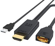 PremiumCord HDMI 2.0 naar DisplayPort 1.2 adapter, resolutie 4K @60Hz 2160p FULL HD 1080p, 3D, kleur zwart, lengte 25cm