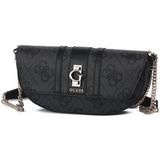 GUESS schoudertas Erenia Convertible Crossbody Flap Coal Logo donkergrijs