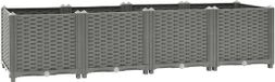vidaXL Verhoogde Plantenbak - 160x40x38 cm - Polypropeen - Grijs