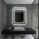 Miroir LED pour salle de bain - Miroir mural rectangulaire sans cadre - 50x70 cm - Éclairage arrière, dimmable - Anti-buée - Capteur tactile - IP44, 3000K/4500K/6000K