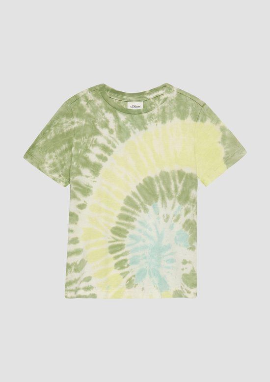 s.Oliver T-shirt saliegroen katoen met ronde hals en korte mouwen voor kinderen (maat 92/98)