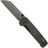 QSP Knife Penguin V2 QS130V2-A2 Blackwashed D2, Dark Brown Micarta, zakmes
