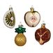 Decoris Kersthanger Fruit Glas Ananas/Granaatappel/Appel/Peer 5x7cm
