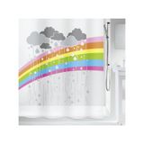 Spirella Rideau de douche Arc en Ciel - Rideau de douche imperméable avec design arc-en-ciel coloré pour la salle de bain