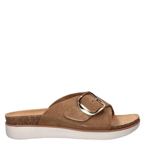 Skechers suède slippers cognac